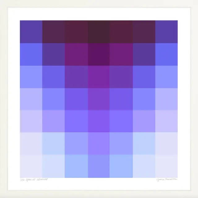 Color Space 68 ultraviolet grid print, abstract, geometric, cool