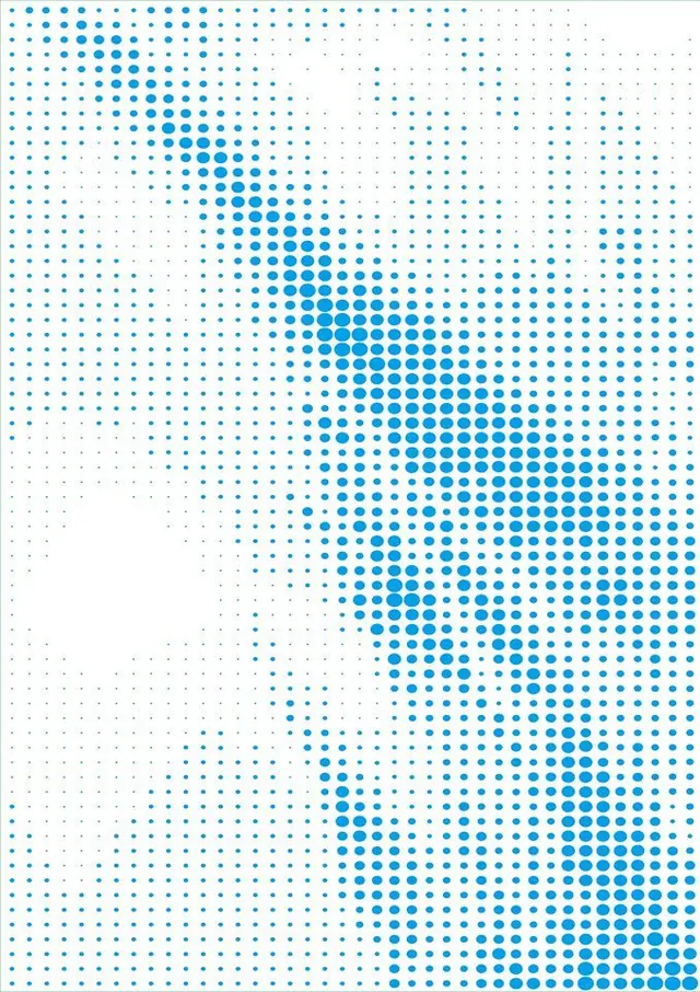 Cyan halftone dot-grid texture, abstract, geometric, cool