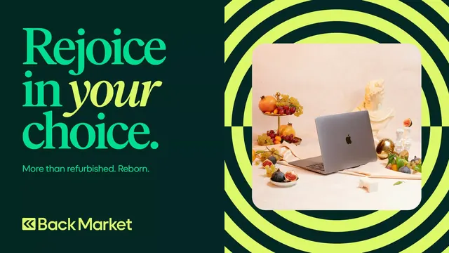 Back Market 'Rejoice in your choice' ad, editorial, photographic, dark