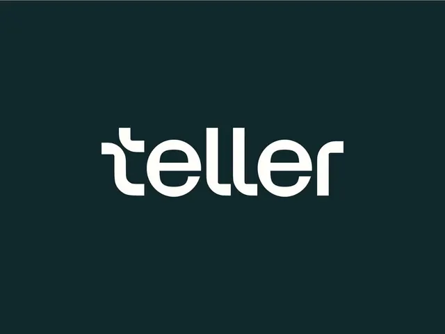 teller wordmark in cream on dark teal, minimal, geometric, dark