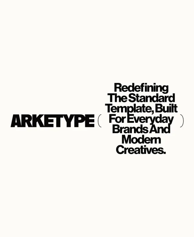 ARKETYPE bold logotype lockup, minimal, editorial, light