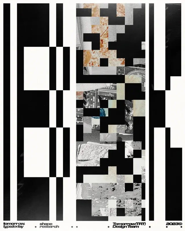 Abstract Collage Identity System, brutalist, maximalist, high-contrast