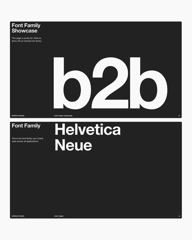 Helvetica Neue type-showcase guideline pages, swiss, minimal, dark