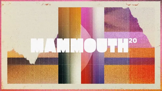 MAMMOUTH retro halftone title banner, retro, geometric, warm
