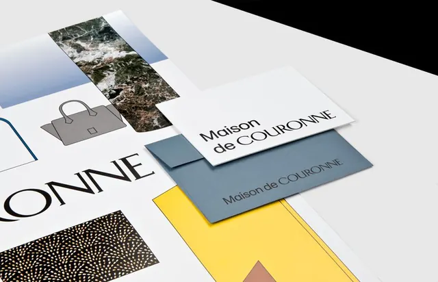 Maison de Couronne brand stationery flatlay, minimal, luxury, light