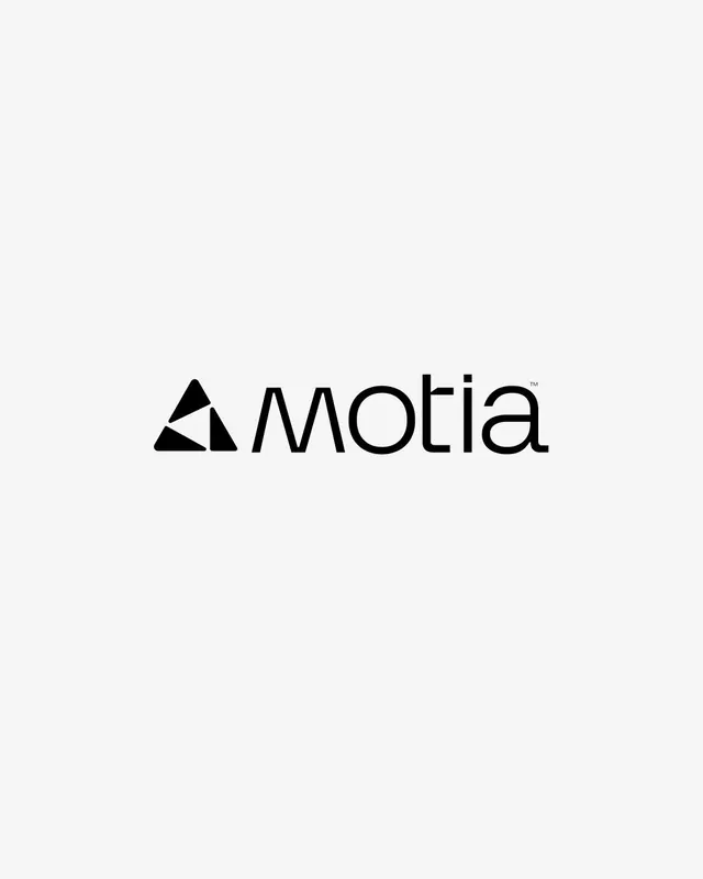Motia wordmark with triangular A-mark, minimal, geometric, light