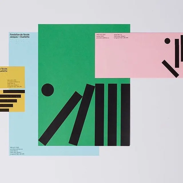 Jacques-Ouellette geometric stationery system, minimal, geometric, vibrant