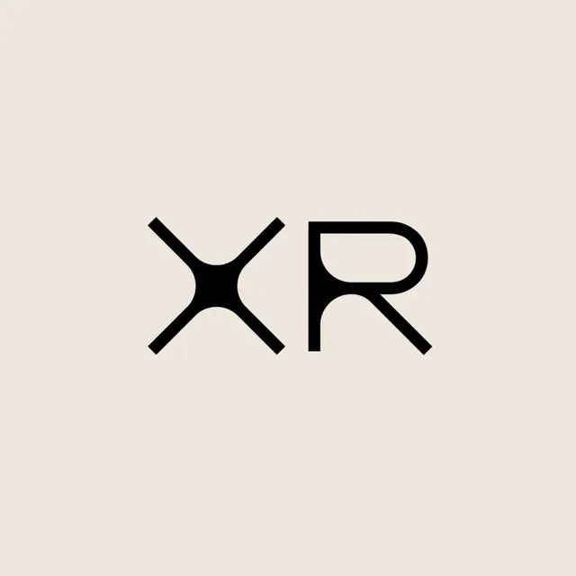 XR monogram with pinched-waist X, minimal, geometric, light