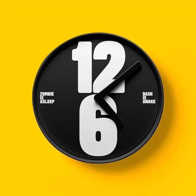 Minimalist Analog Clock Design, minimal, geometric, vibrant