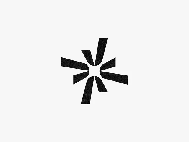 Black tapered-blade asterisk mark, minimal, geometric, dark