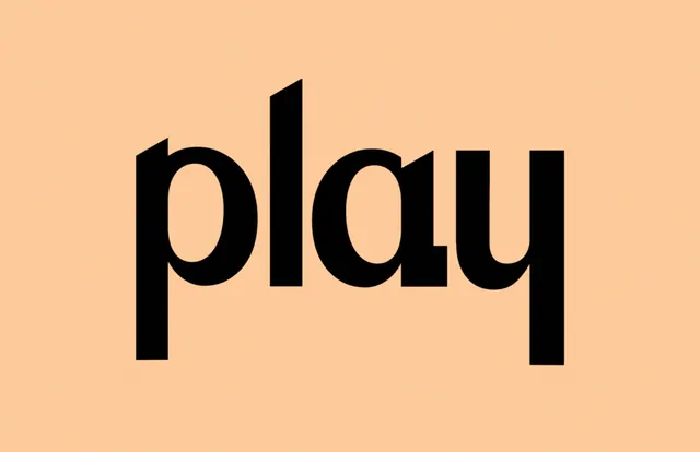 Play wordmark on warm background, minimal, light-mode, light