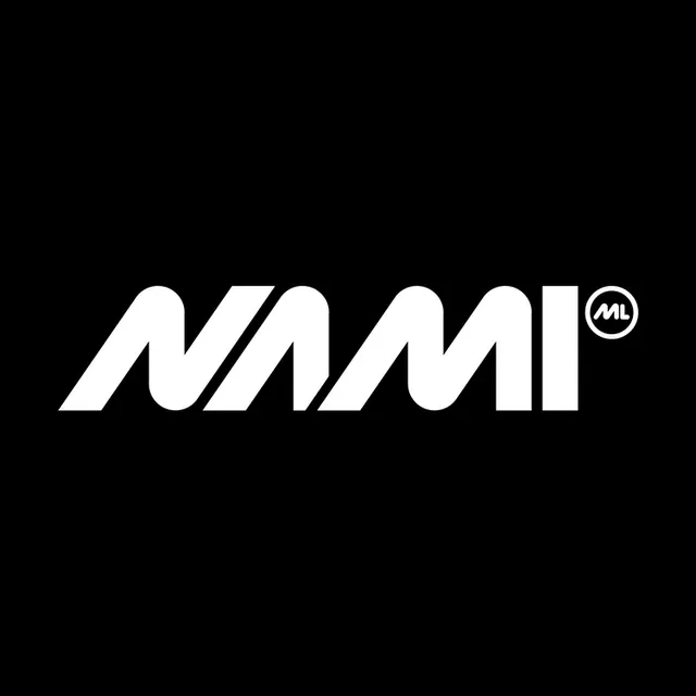 NAMI geometric sans-serif wordmark with monogram, minimal, geometric, dark