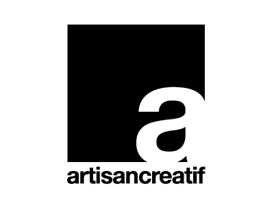 Artisan Creatif monochromatic letter mark, minimal, geometric, dark