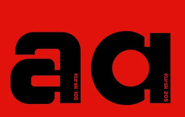 High-contrast geometric letterforms, minimal, geometric, warm