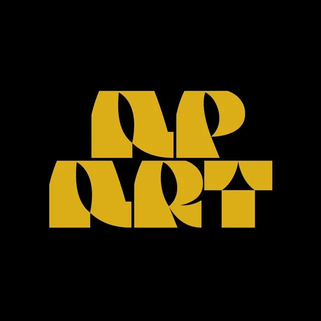 MP ART Wordmark, brutalist, geometric, high-contrast