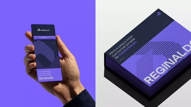 Purple digital-product branding with product mockup, minimal, dark-mode, dark