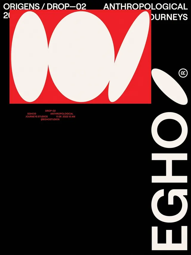 ECHO/DROP-02 Anthropological poster by Ghost Studios, minimal, abstract, dark