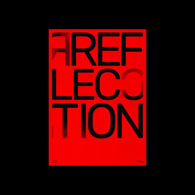Reflection Wordmark, brutalist, geometric, high-contrast