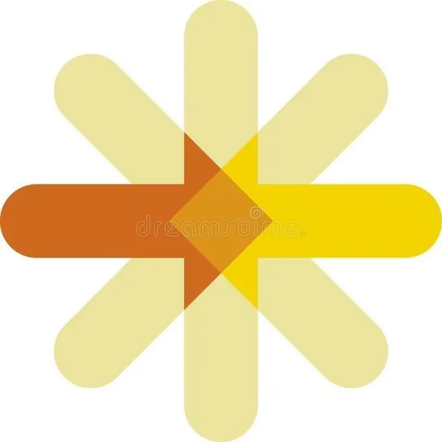 Rounded radial sun icon, minimal, geometric, warm