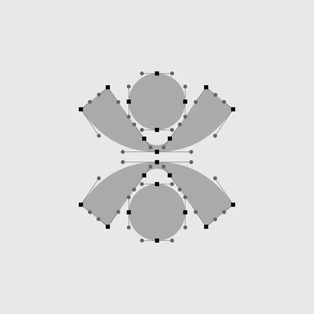 Symmetrical abstract logo system, abstract, minimal, light