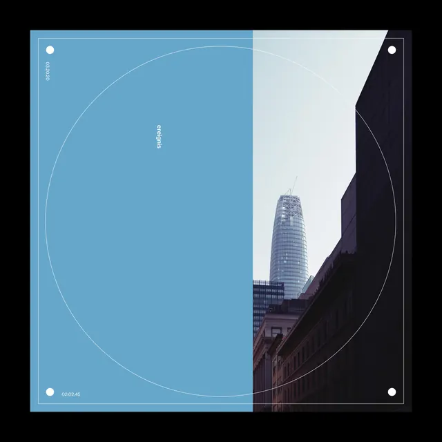 Duotone architectural layout: light blue and dark silhouette, minimal, abstract, cool