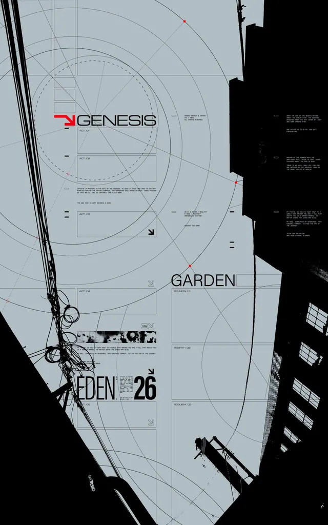 Genesis brand system blueprint, technical, minimal, light
