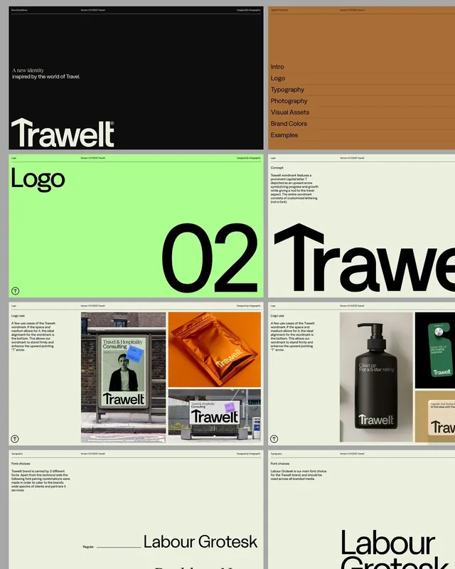 Trawelt travel identity system guide, minimal, corporate-clean, light