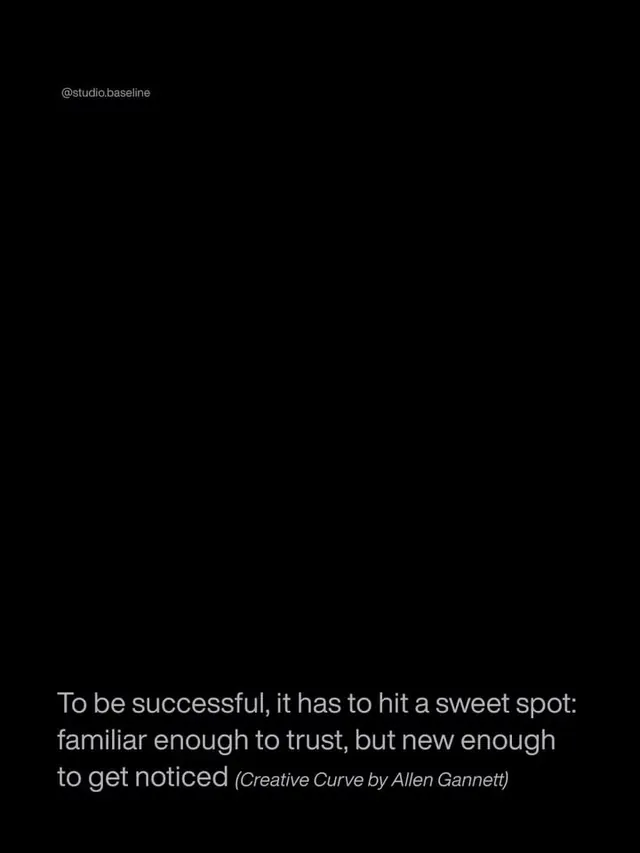 Studio Baseline design quote, minimal, dark-mode, dark