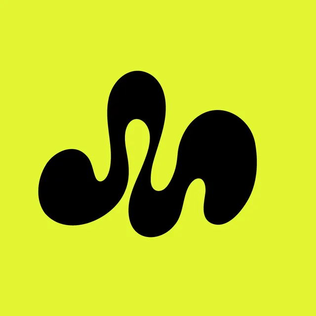 Organic abstract mark in lime green and black, abstract, organic, warm