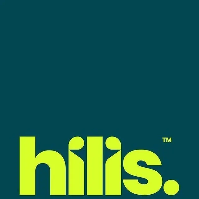 Lime-green typeface logo on teal, minimal, corporate-clean, cool