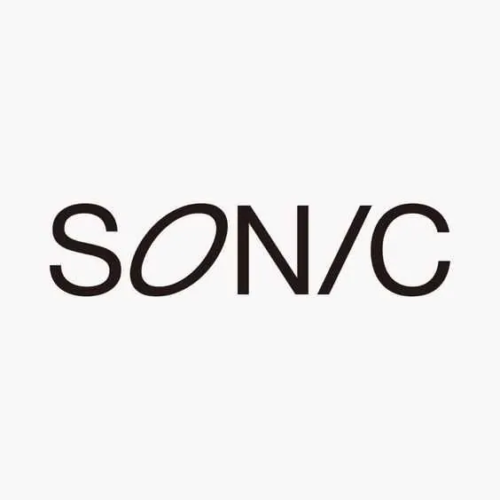 SONIC logotype, minimal, geometric, light