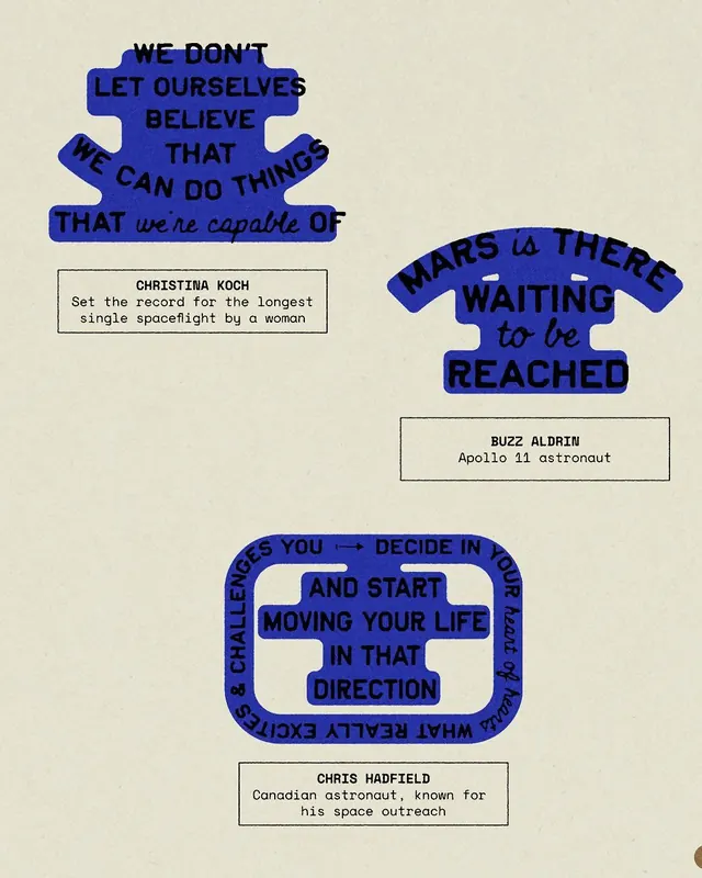 Motivational typography with geometric banners, minimal, geometric, light