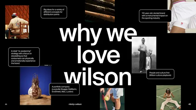 Wilson brand editorial spread, editorial, dark-mode, dark