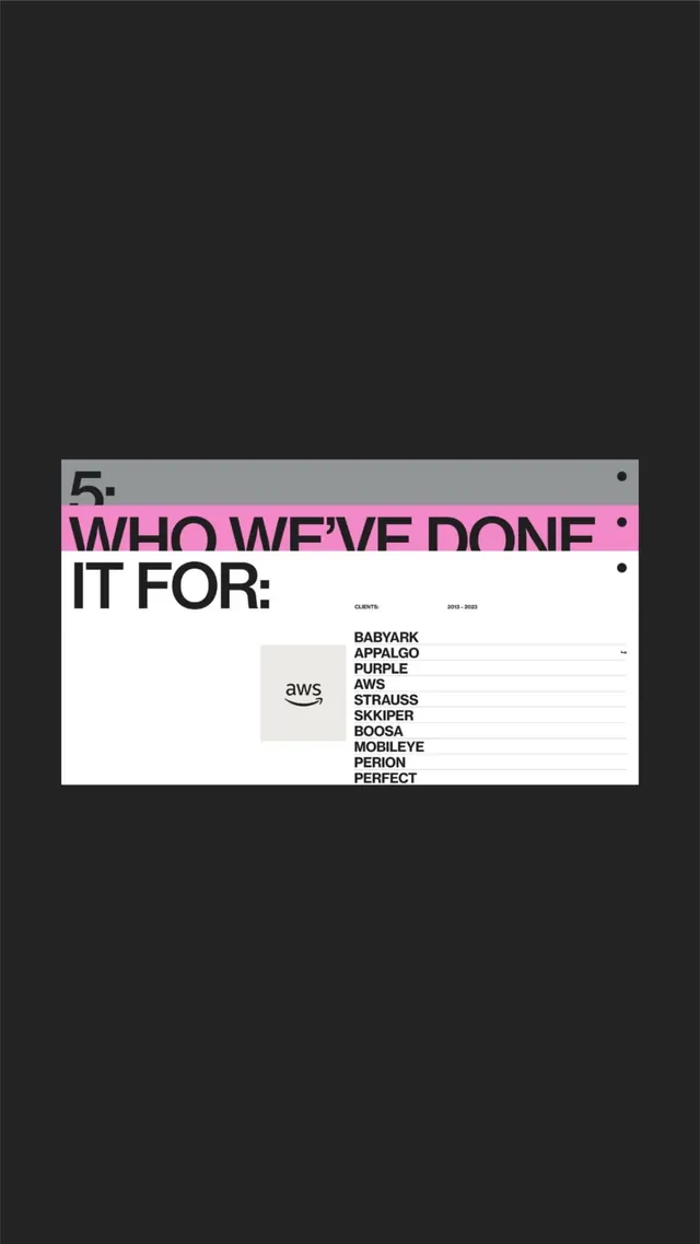 Brutalist portfolio identity with magenta accent bar, brutalist, minimal, dark