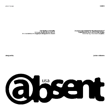Absent logo with integrated @ symbol, minimal, geometric, dark
