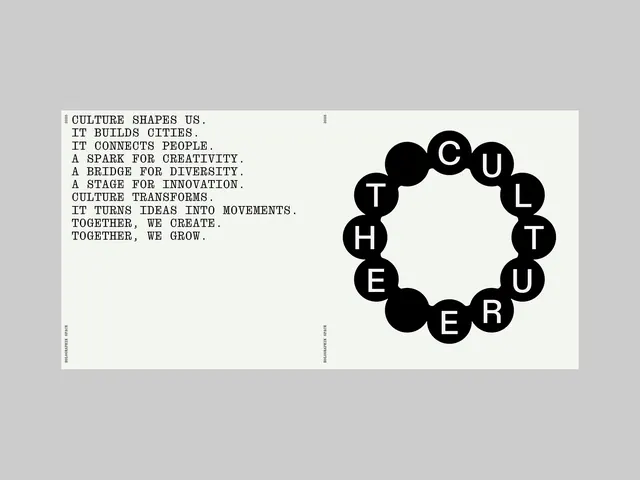 Culture-as-movement typeface poster, minimal, monochrome, dark