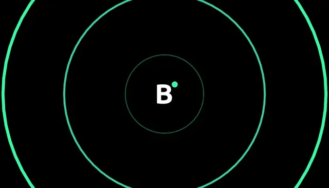 Concentric circles monogram mark, minimal, geometric, dark