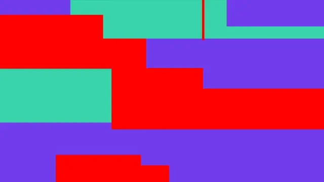 Interlocking color-block geometric composition, geometric, abstract, warm
