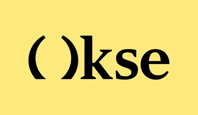 OKSE stark typography wordmark, minimal, geometric, dark