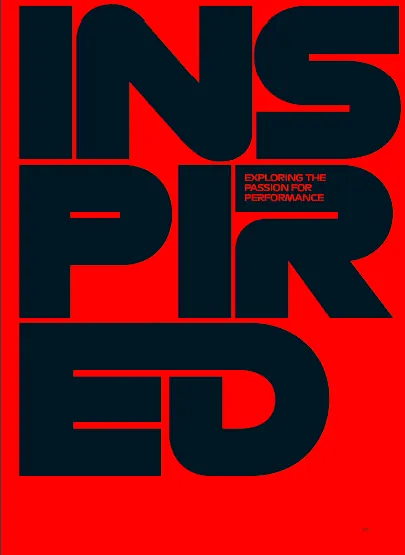 INSPIRE typographic specimen with stacked display, minimal, warm