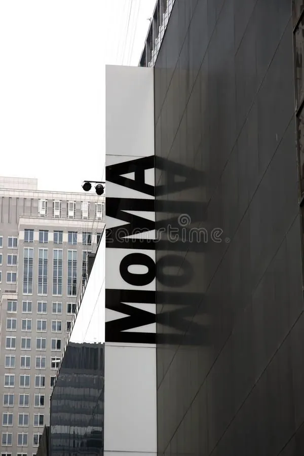 Monumental typography wayfinding signage, minimal, corporate-clean, dark