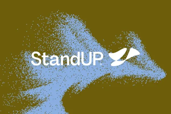 StandUP organic splash logo, abstract, organic, earthy