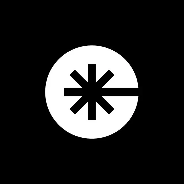 Radial eight-pointed asterisk icon, minimal, geometric, dark
