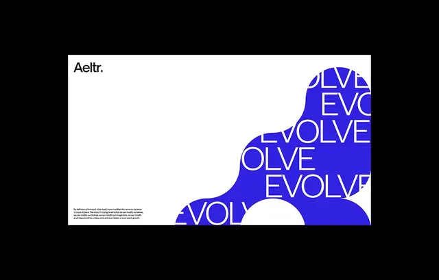 Aeltr wordmark with flowing shape, minimal, abstract, light