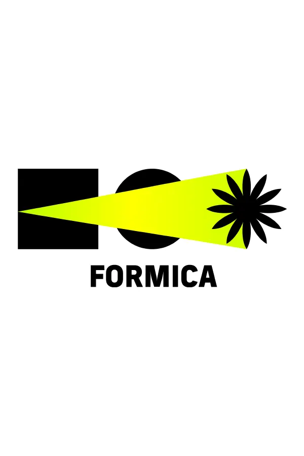Formica geometric logo with light-beam mark, geometric, minimal, dark