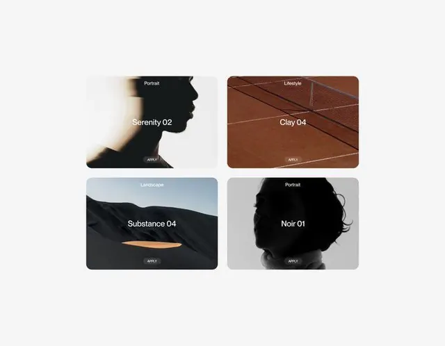 Tonal mood board with portrait silhouettes and textures, minimal, abstract, dark