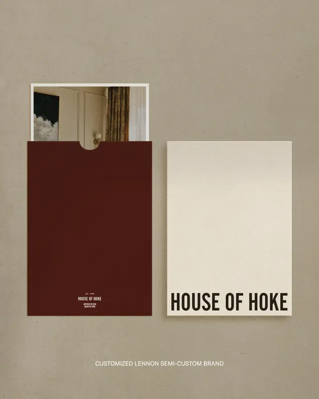 House of Hoke stationery identity, minimal, swiss, dark