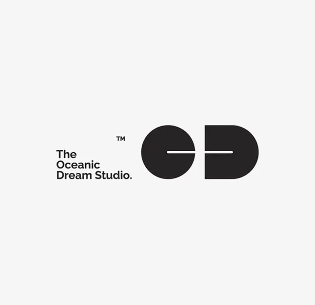 The Oceanic Dream Studio geometric logo, minimal, geometric, dark