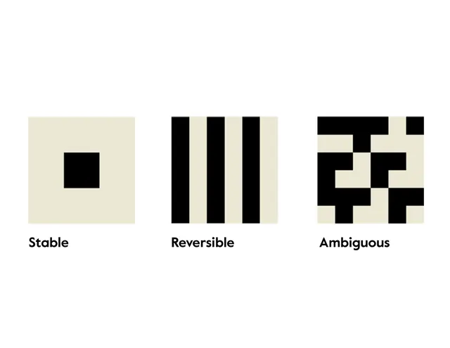Conceptual mark variations: stable, reversible, ambiguous, abstract, geometric, dark