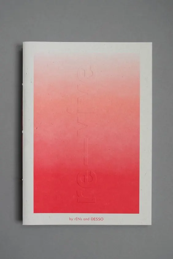 White to coral gradient editorial cover, editorial, gradient-heavy, light